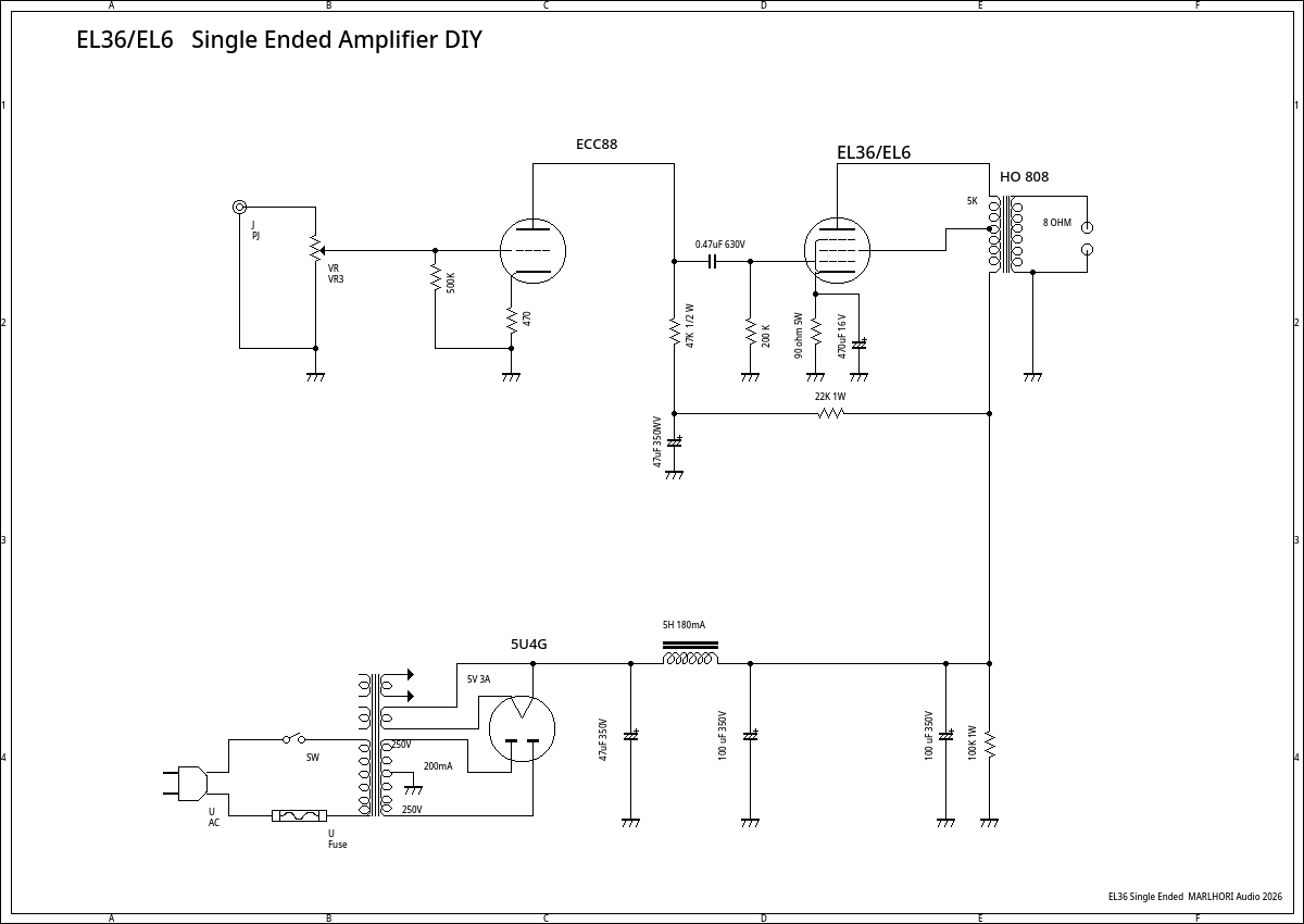 EL36 Single Ended Amplifier DIY