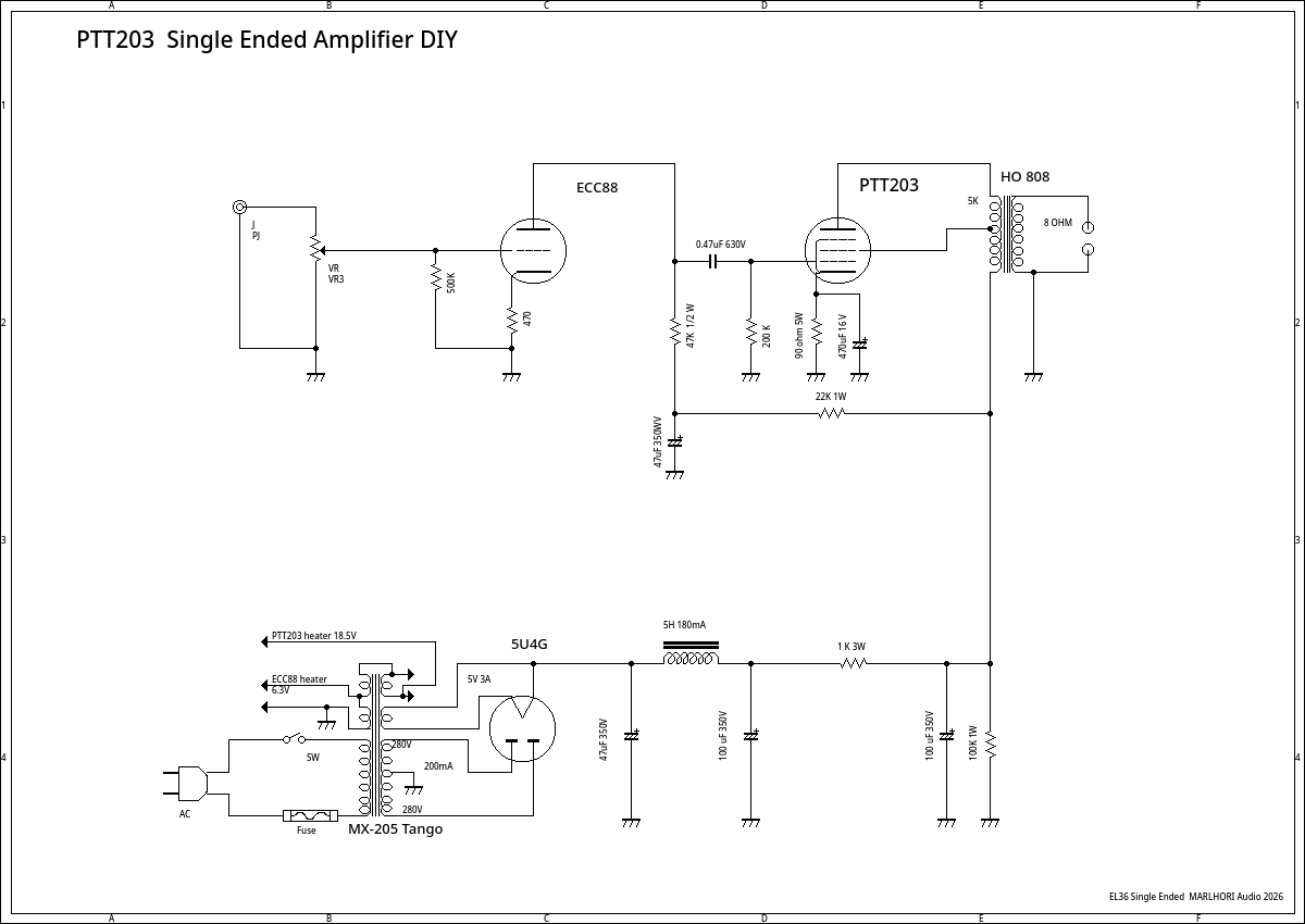 PTT 203 Single Ended Amplifier DIY