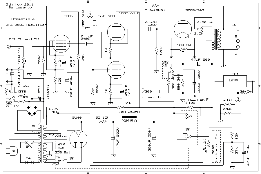 2A3/300B single ended amplifier by Tim